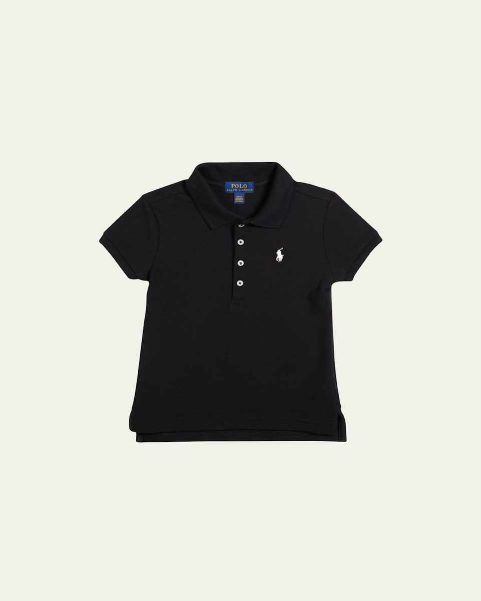 Girl's Logo Embroidered Short-Sleeve Polo Shirt, Size 2-6X